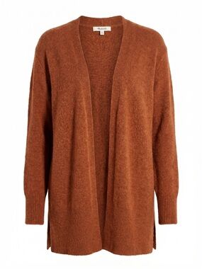 Madewell Rust Cognac Cardigan Sweater XS Merino Wool Alpaca Blend Cozy Fall